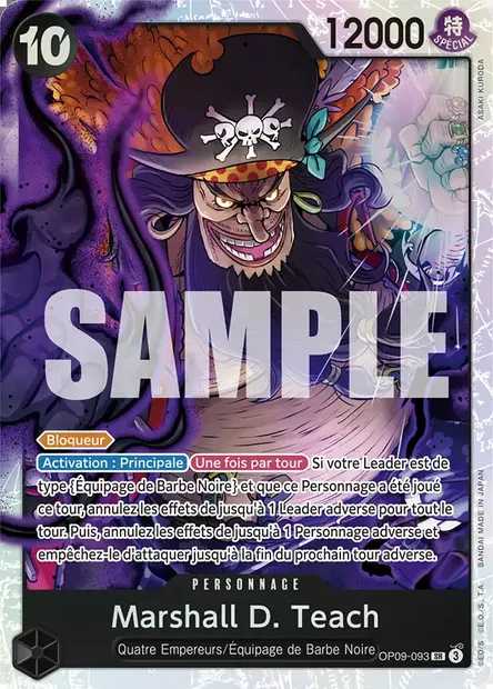 Marshall D. Teach, carte One Piece OP09-093 — extension LES NOUVEAUX EMPEREURS