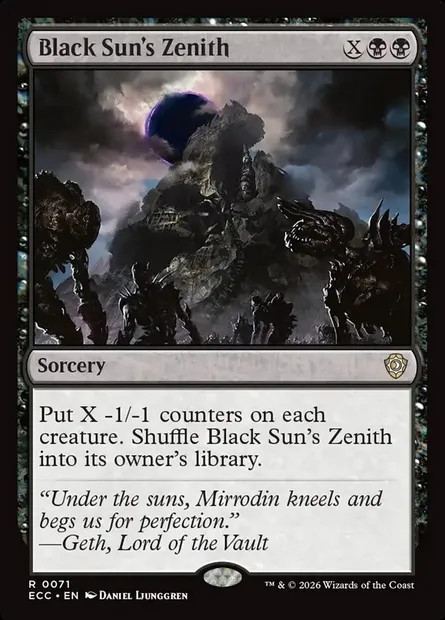 Black Sun's Zenith, Magic card ECC 71 — Lorwyn Eclipsed Commander set