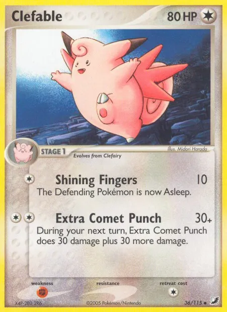Clefable, Pokémon card UF 36 — Unseen Forces set