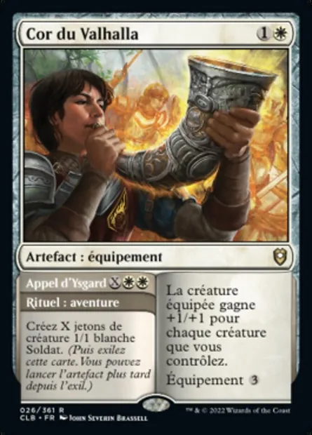Cor du Valhalla // Appel d'Ysgard, carte Magic CLB 26 — extension Commander Légendes : la bataille de la Porte de Baldur