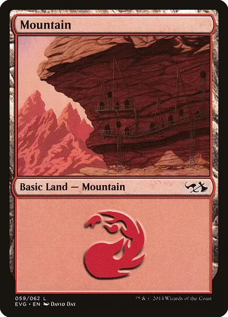 Montagne, carte Magic EVG 59 — extension Duel Decks Anthology: Elves vs. Goblins