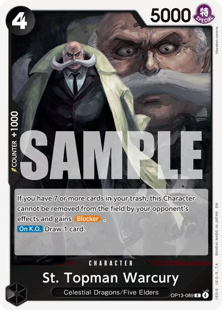 St. Topman Warcury, One Piece card OP13-089 — CARRYING ON HIS WILL set