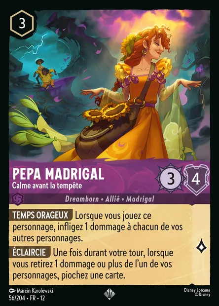 Pepa Madrigal - Calme avant la tempête, carte Disney Lorcana CH12-056 — extension Contrées Inconnues