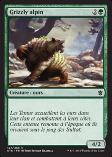 Grizzly alpin, carte Magic KTK 127 — extension Les Khans de Tarkir