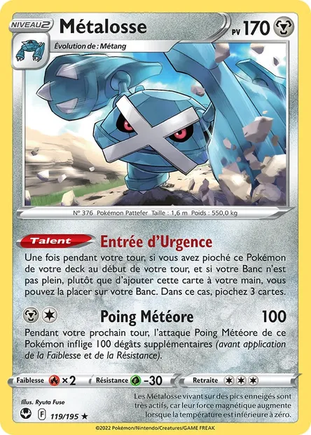 Métalosse, carte Pokémon SIT 119 — extension Tempête Argentée