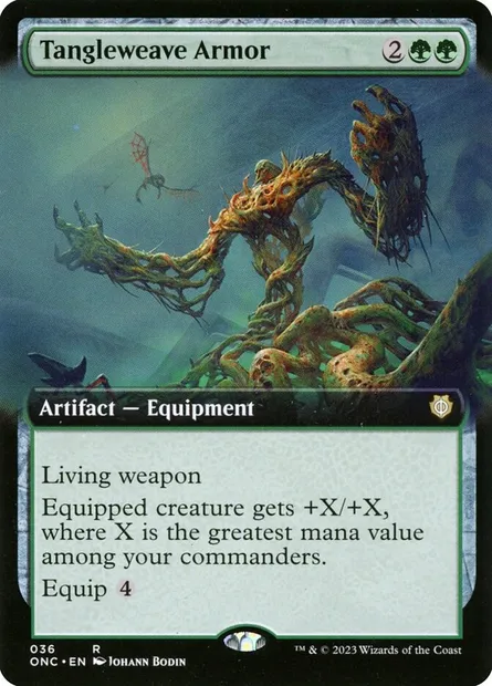 Tangleweave Armor, Magic card ONC 36 — Phyrexia: All Will Be One Commander set