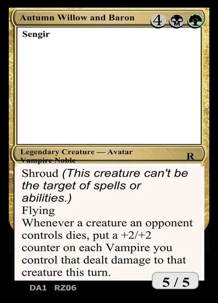 Autumn Willow and Baron Sengir, Magic card UNK RZ06b — Unknown Event set