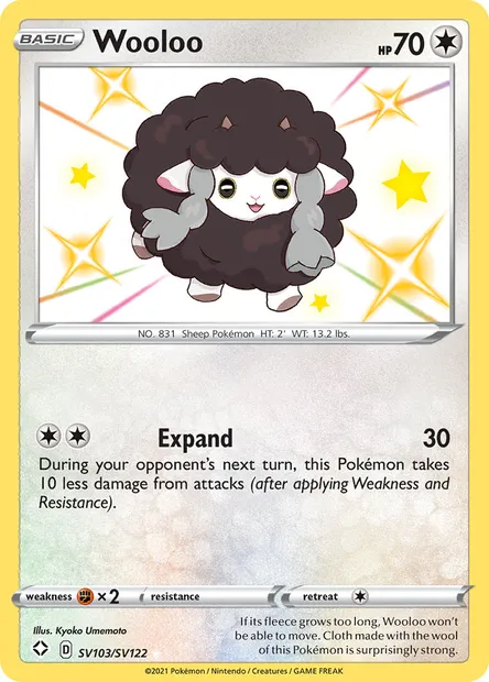 Wooloo, Pokémon card SHF SV103 — Shining Fates set
