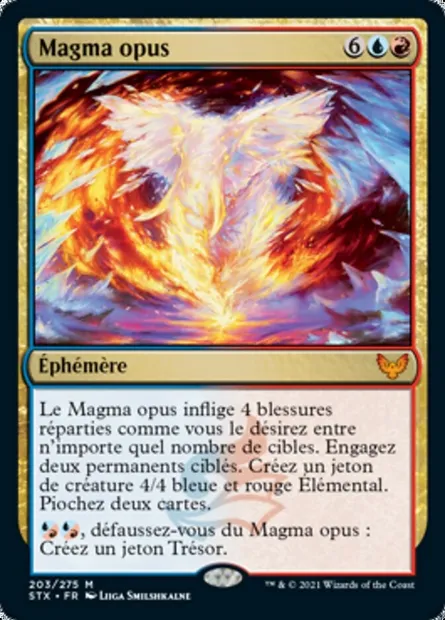 Magma opus, carte Magic STX 203 — extension Strixhaven: l'Académie des Mages