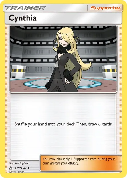 Cynthia, Pokémon card UPR 119 — Ultra Prism set
