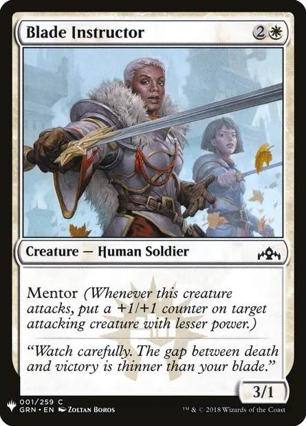 Blade Instructor, Magic card PLST GRN-1 — The List set