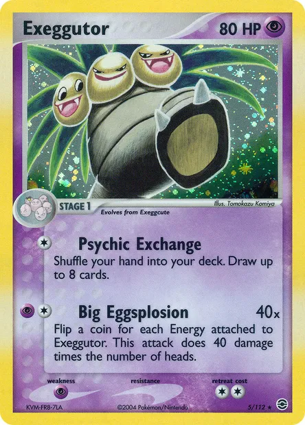 Exeggutor, Pokémon card RG 5 — FireRed & LeafGreen set