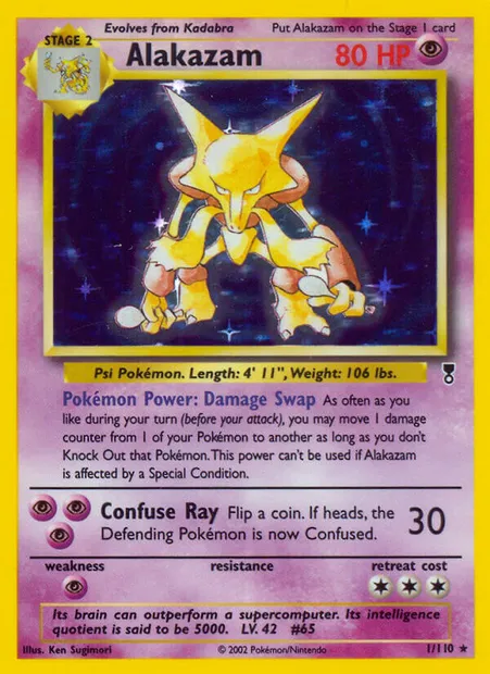 Alakazam, carte Pokémon LC 1 — extension Legendary Collection