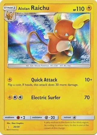 Alolan Raichu, Pokémon card TK10A 030 — Sun & Moon Trainer Kit: Lycanroc & Alolan Raichu (Alolan Raichu) set