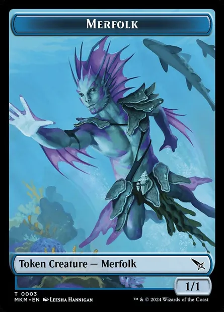 Merfolk, carte Magic TMKM 3 — extension Murders at Karlov Manor Tokens