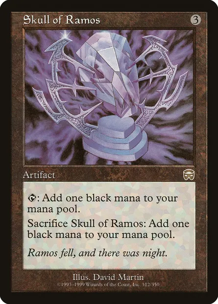 Crâne de Ramos, carte Magic MMQ 312 — extension Masques de Mercadia