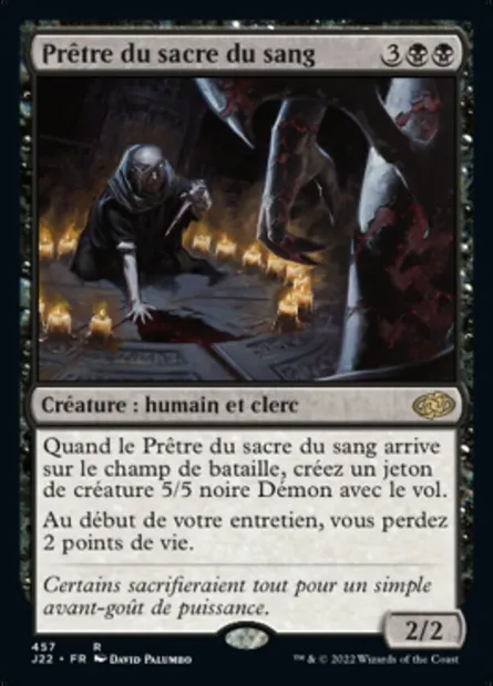 Prêtre du sacre du sang, carte Magic J22 457 — extension Jumpstart 2022