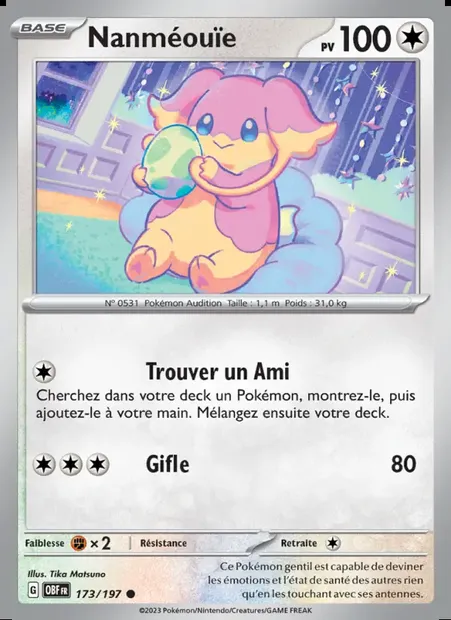 Nanméouïe, carte Pokémon OBF 173 — extension Flammes Obsidiennes