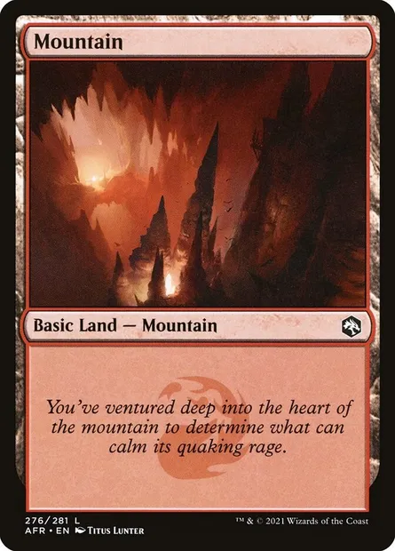 Mountain, Magic card AFR 276 — Adventures in the Forgotten Realms set