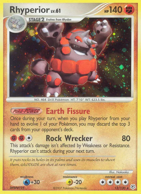 Rhyperior, Pokémon card DP 12 — Diamond & Pearl set