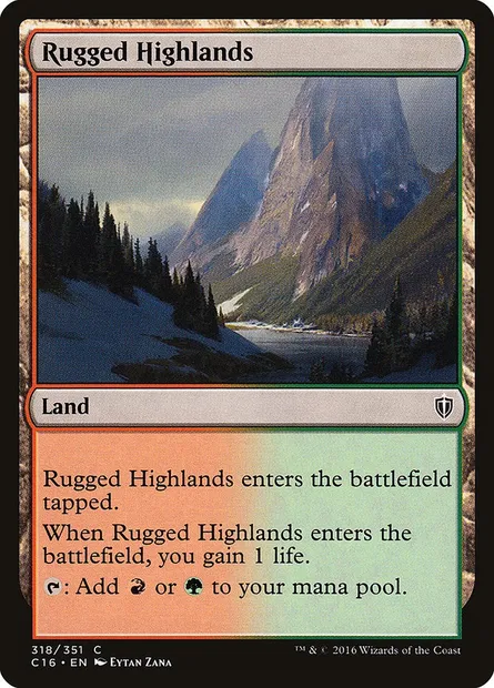 Rugged Highlands, Magic card C16 318 — Commander 2016 set