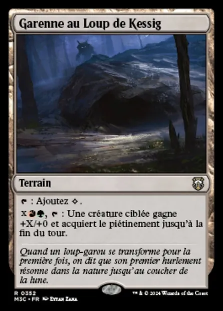 Garenne au Loup de Kessig, carte Magic M3C 352 — extension Modern Horizons 3 Commander