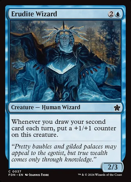 Erudite Wizard, Magic card FDN 37 — Foundations set
