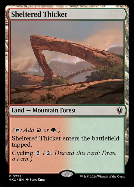 Sheltered Thicket, Magic card MKC 291 — Murders at Karlov Manor Commander set