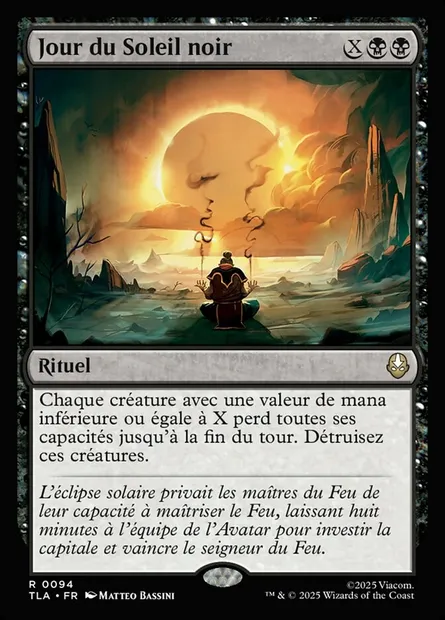 Jour du Soleil noir, carte Magic TLA 94 — extension Avatar: The Last Airbender