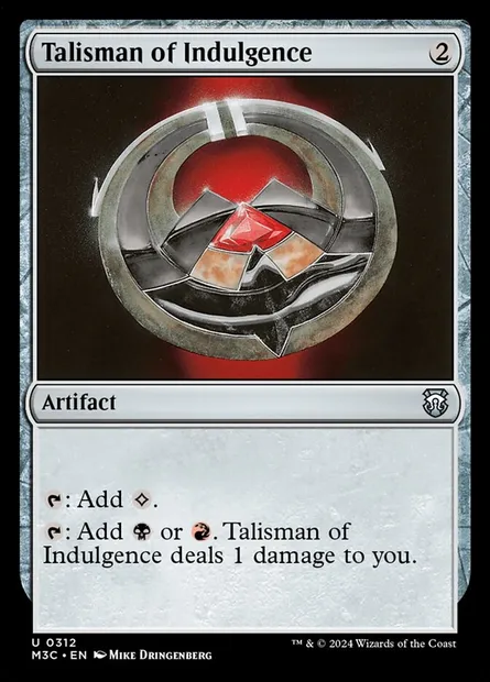 Talisman of Indulgence, Magic card M3C 312 — Modern Horizons 3 Commander set