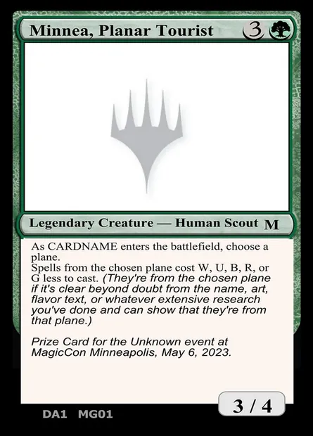 Minnea, Planar Tourist, Magic card UNK MG01 — Unknown Event set