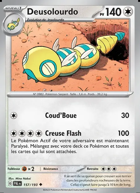 Deusolourdo, carte Pokémon PAL 157 — extension Évolutions à Paldea