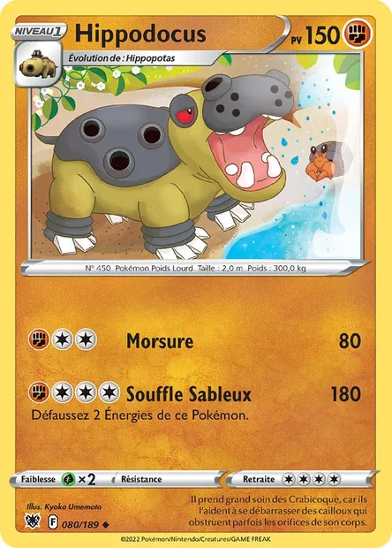Hippodocus, carte Pokémon ASR 080 — extension Astres Radieux