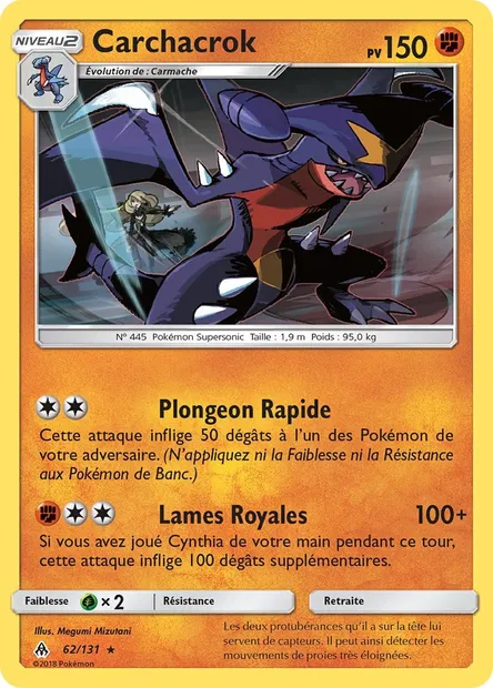 Carchacrok, carte Pokémon FLI 62 — extension Lumière Interdite