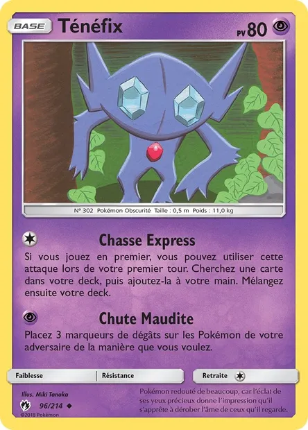 Ténéfix, carte Pokémon LOT 96 — extension Tonnerre Perdu