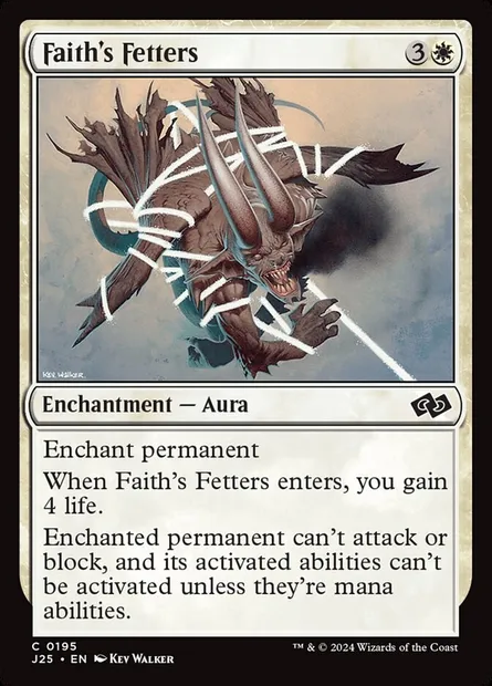 Faith's Fetters, Magic card J25 195 — Foundations Jumpstart set