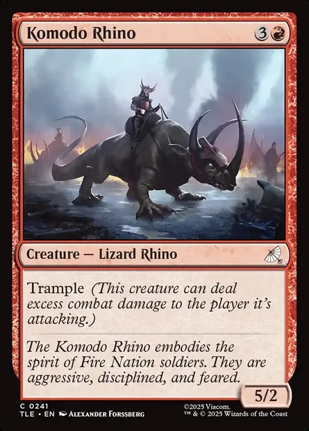 Komodo Rhino, Magic card TLE 241 — Avatar: The Last Airbender Eternal set