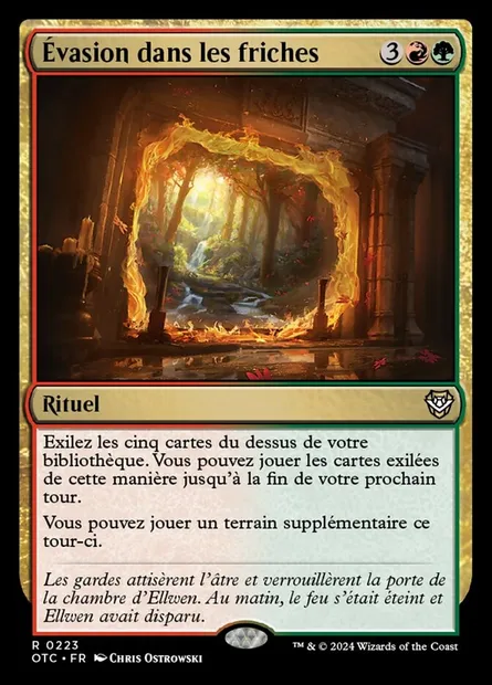 Évasion dans les friches, carte Magic OTC 223 — extension Outlaws of Thunder Junction Commander