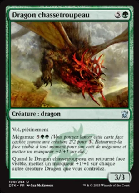 Dragon chassetroupeau, carte Magic DTK 190 — extension Les Dragons de Tarkir