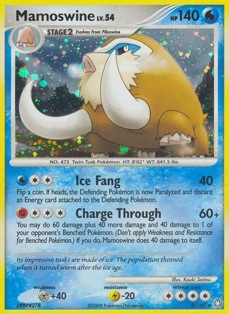 Mamoswine, Pokémon card LA 9 — Legends Awakened set