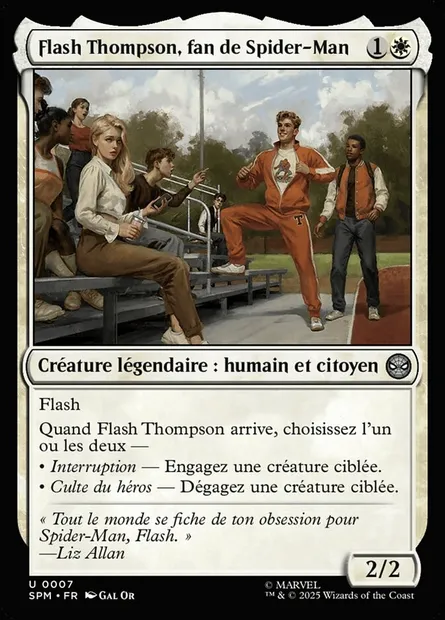 Flash Thompson, fan de Spider-Man, carte Magic SPM 7 — extension Marvel's Spider-Man
