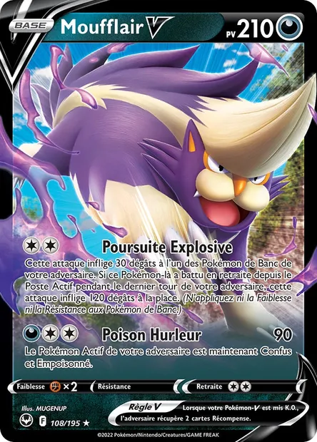 Moufflair V, carte Pokémon SIT 108 — extension Tempête Argentée