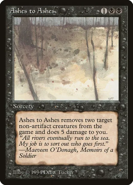 Ashes to Ashes, Magic card DRK 39 — The Dark set