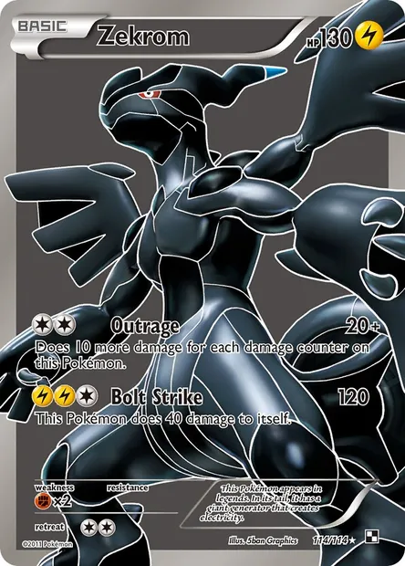 Zekrom, Pokémon card BLW 114 — Black & White set