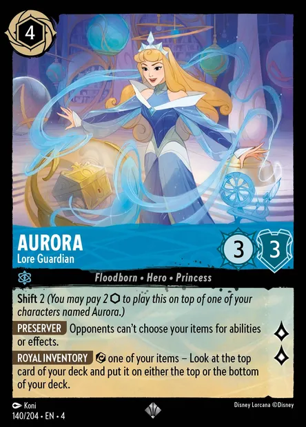 Aurora - Lore Guardian, Disney Lorcana card CH4-140 — Ursula's Return set