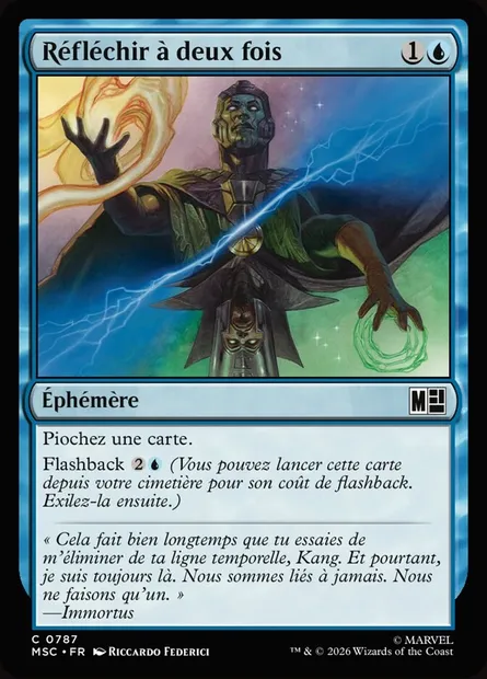 Réfléchir à deux fois, carte Magic MSC 787 — extension Marvel Super Heroes Commander