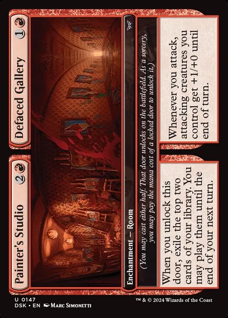 Painter's Studio // Defaced Gallery, Magic card DSK 147 — Duskmourn: House of Horror set