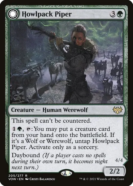 Howlpack Piper // Wildsong Howler, Magic card VOW 205 — Innistrad: Crimson Vow set
