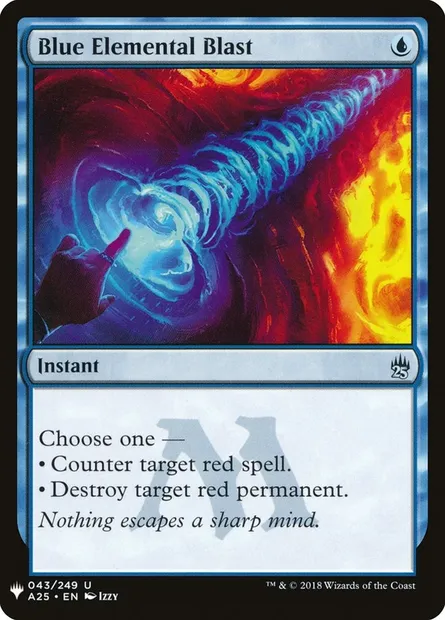 Blue Elemental Blast, Magic card PLST A25-43 — The List set