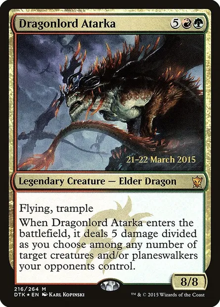 Dragonlord Atarka, Magic card PDTK 216s — Dragons of Tarkir Promos set